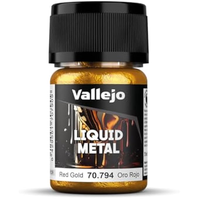 Vallejo 70794 MODEL COLOR LIQUID GOLD ALCOHOL BASED RED ACRYLIC PAINT 35 ML, RED GOLD - Image 1