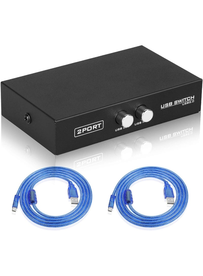 EEEKit 2 Port USB 2.0 Manual Sharing Switch Hub, Printer Scanner Splitter Adapter with 2 Pack USB A to B Cables - Image 5