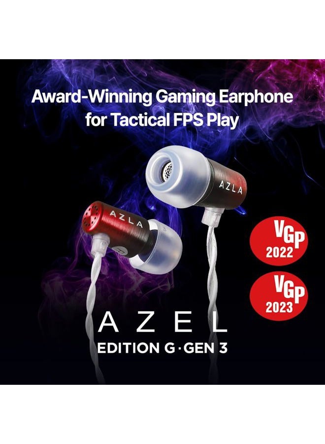 AZLA AZEL GEN 3 Gaming Earbuds with Mic – Award-Winning IEMs Tuned for FPS Games – Compatible with PS5, Xbox, PC –Positional Audio & Clear Voice Chat– Wired Gaming Headset for Gamers (Red Black) - Image 2