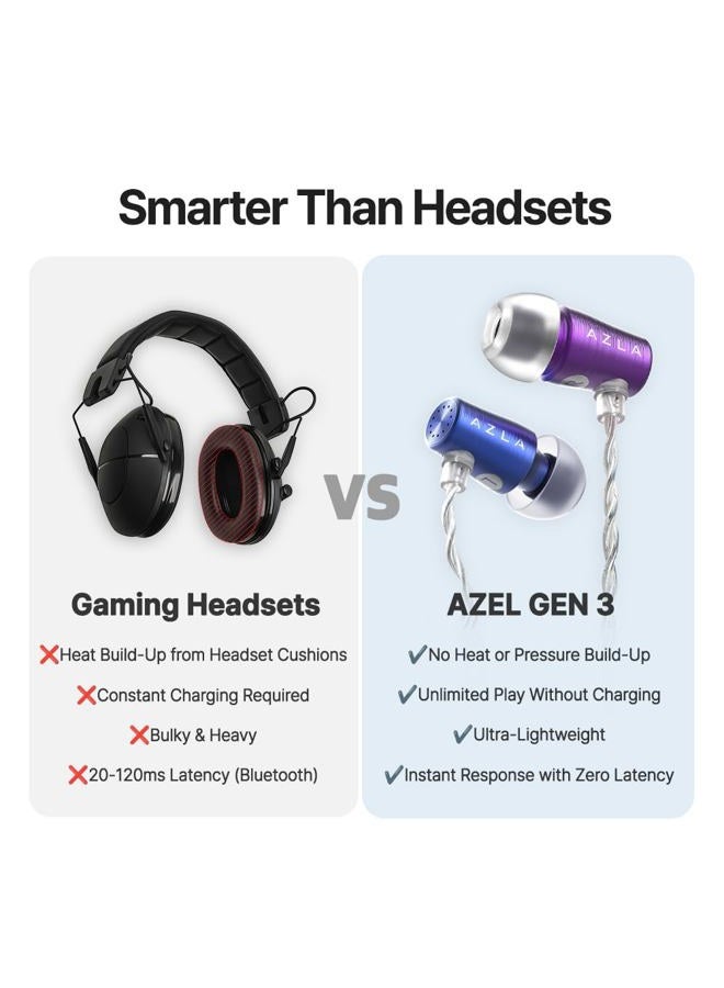 AZLA AZEL GEN 3 Gaming Earbuds with Mic – Award-Winning IEMs Tuned for FPS Games – Compatible with PS5, Xbox, PC –Positional Audio & Clear Voice Chat– Wired Gaming Headset for Gamers (Red Black) - Image 3