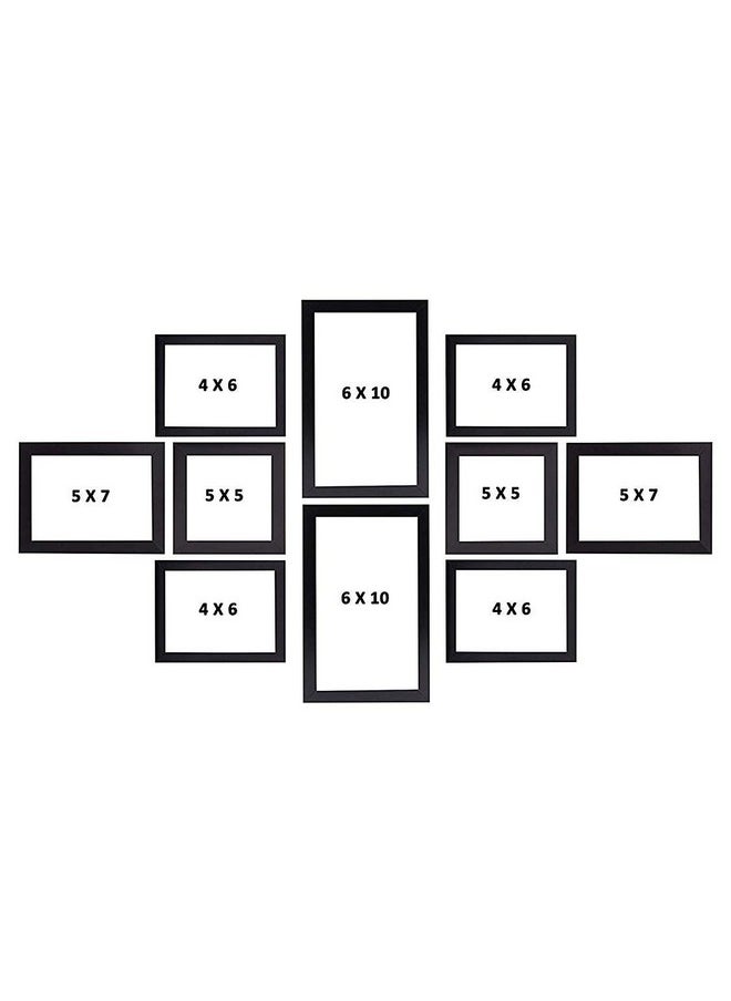 Art Street Set of 10 Individual Black Wall Photo Frames Wall Decor ||Mix Size||4 Unit 4x6, 2 Units 5x7, 2 Units 5x5, 2 Units 6x10 inches|| - pzsku/Z45E1109F05CC7AFF72E1Z/45/_/1740118449/a674c028-d0ea-4e1b-b7ac-6401a5f43d2b