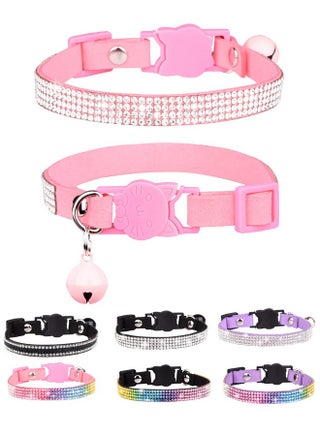 Cat Collars For Girl Cats With Rhinestone Soft Velvet,Breakaway Cat Collars With Bell,Adjustable Safe Kitten Collar (Pink) - pzsku/Z45E1173E06EDF976E8A0Z/45/_/1726219781/5a9c8155-5da6-4ea2-b96d-788115a6f5cb