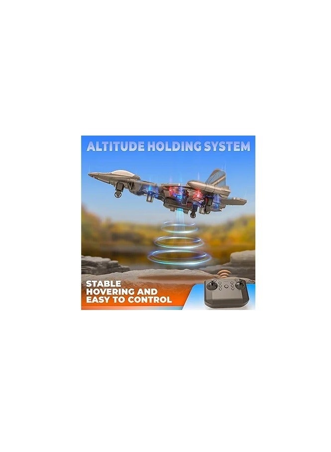 طائرة مقاتلة عائمة رباعية المراوح بتردد 2.4 جيجاهرتز مع حركات بهلوانية بزاوية 360 درجة، وأضواء LED، وشحن USB، ولفافة ثلاثية الأبعاد بزر واحد - مثالية للمبتدئين والأطفال والكبار, هليكوبتر ريموت - Image 3
