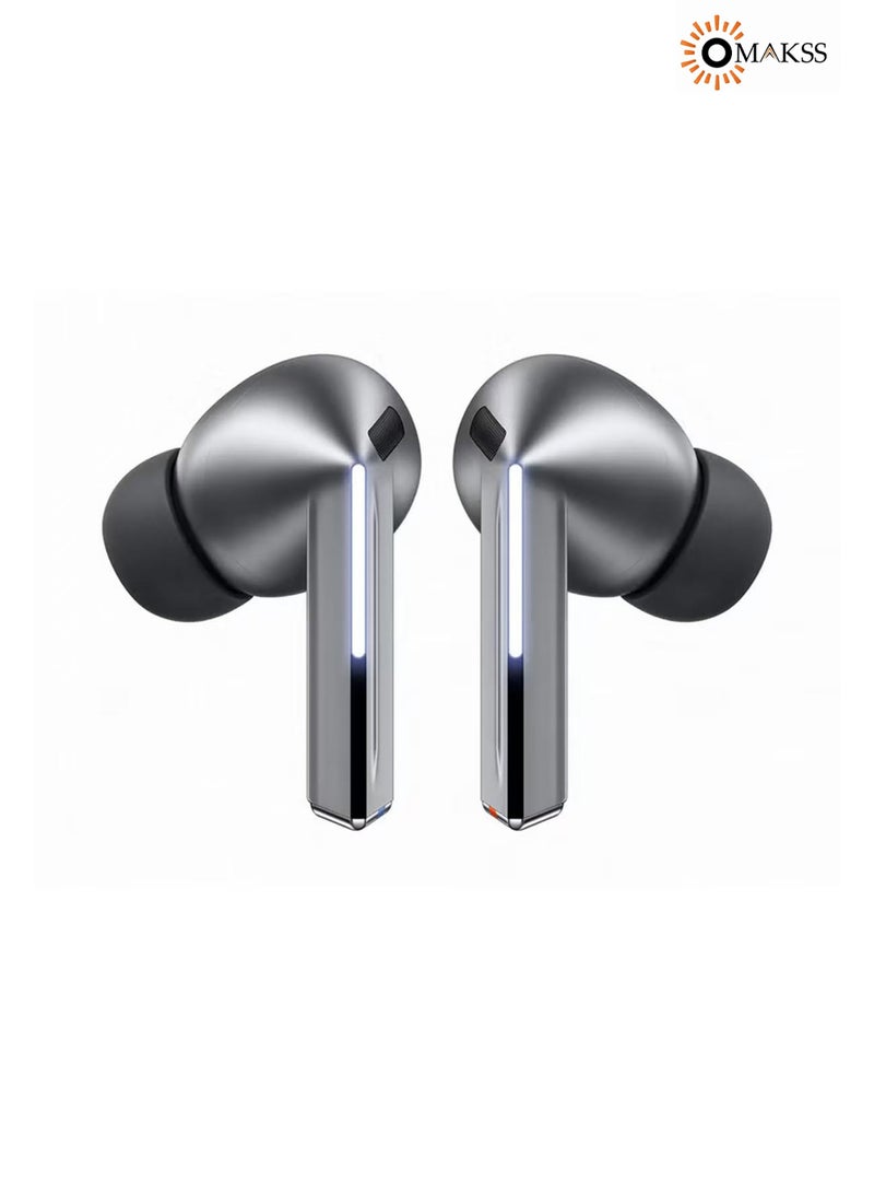 OMAKSS Buds 3 Pro AI True Wireless Bluetooth Earbuds, Noise Cancelling, Sound Optimization, Redesigned Comfort Fit, Silver - Image 2