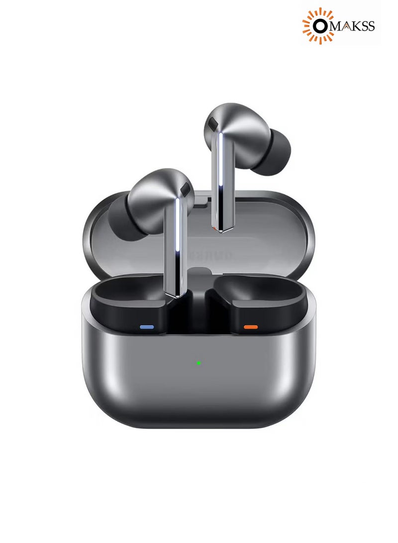 OMAKSS Buds 3 Pro AI True Wireless Bluetooth Earbuds, Noise Cancelling, Sound Optimization, Redesigned Comfort Fit, Silver - Image 3