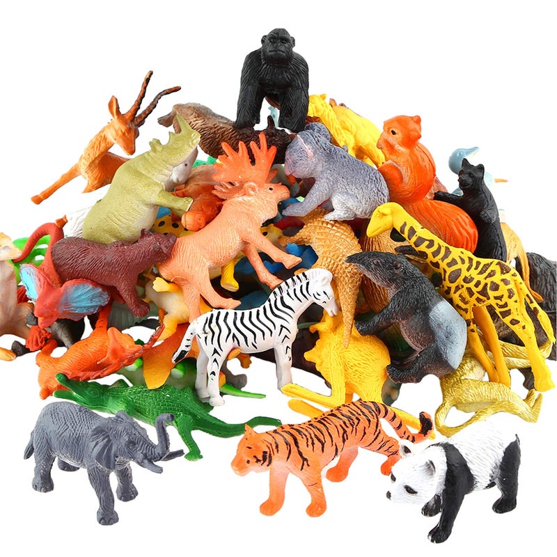 ValeforToy Animals Figure54 Piece Mini Jungle Toys SetValeforToy Realistic Wild Vinyl Plastic Animal Learning Party Favors for Boys Girls Kids Toddlers Forest Small Playset Cupcake Topper - Image 2