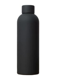 Spaceshoop Vacuum Insulated Water Bottle, Matte Stainless Steel, Hot & Cold Travel Flask 500ml (Black)  - Image 1