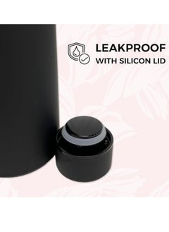 Spaceshoop Vacuum Insulated Water Bottle, Matte Stainless Steel, Hot & Cold Travel Flask 500ml (Black)  - Image 3
