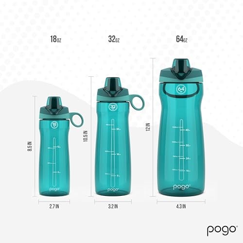 Pogo BPA-Free Plastic Water Bottle with Chug Lid, 32 Oz, Quetzal Teal - Image 3