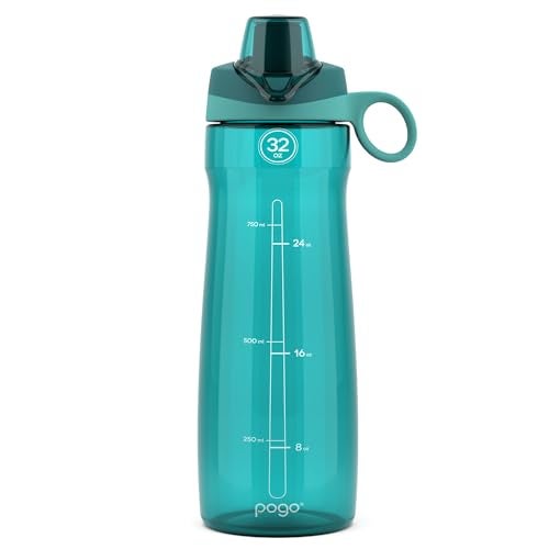 Pogo BPA-Free Plastic Water Bottle with Chug Lid, 32 Oz, Quetzal Teal - Image 1
