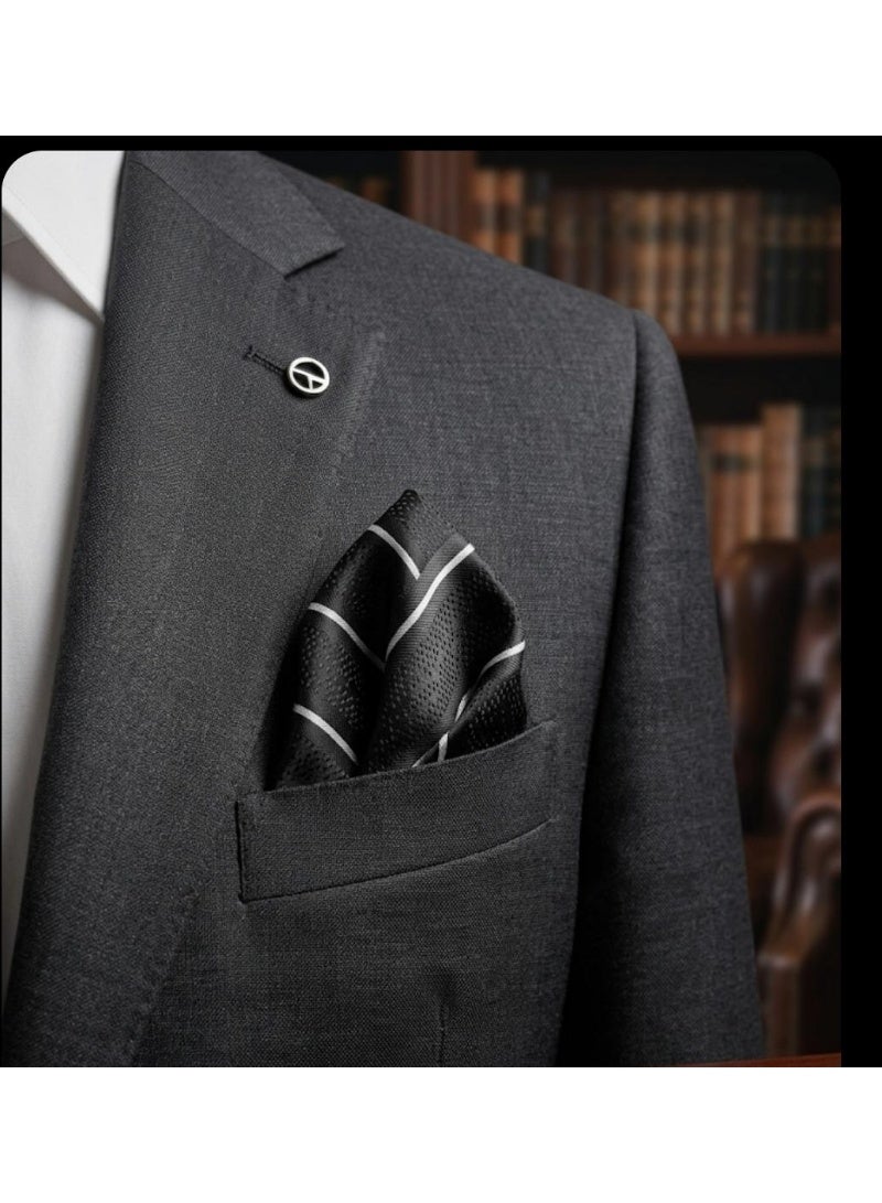Men's pocket square to complete a formal suit look - high-quality fabric with a modern design - Image 2