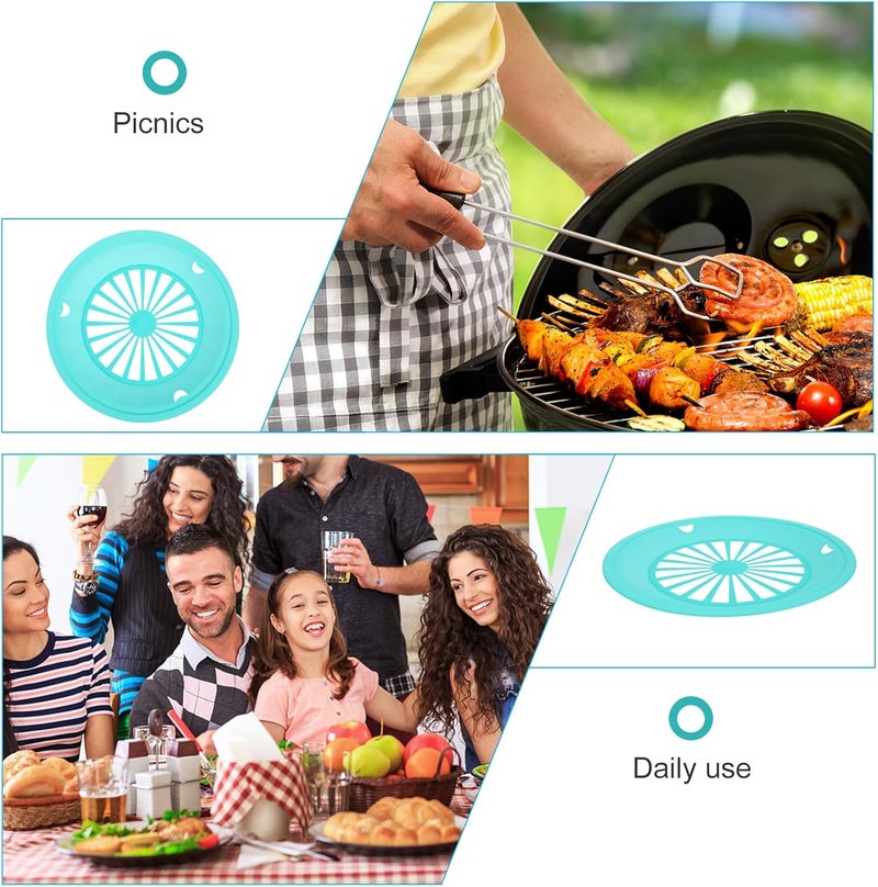 Healifty حامل أطباق ورقية Healifty 10 قطع مع أخاديد قفل بلاستيكية دائرية قابلة لإعادة الاستخدام منظم منزلي للشواء والطهي في الهواء الطلق لون عشوائي - Image 4