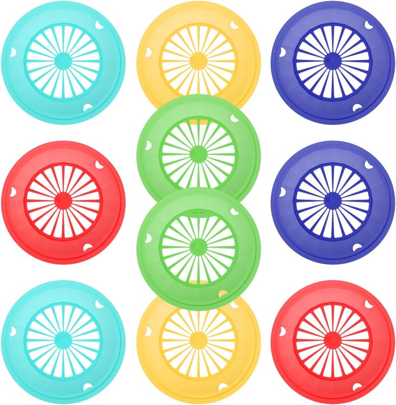 Healifty حامل أطباق ورقية Healifty 10 قطع مع أخاديد قفل بلاستيكية دائرية قابلة لإعادة الاستخدام منظم منزلي للشواء والطهي في الهواء الطلق لون عشوائي - Image 5