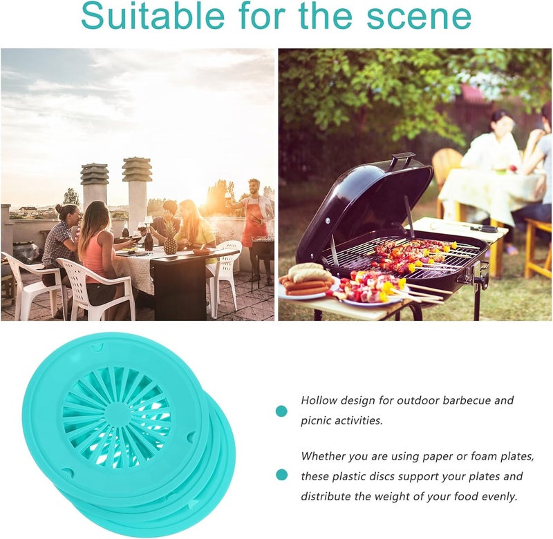 Healifty حامل أطباق ورقية Healifty 10 قطع مع أخاديد قفل بلاستيكية دائرية قابلة لإعادة الاستخدام منظم منزلي للشواء والطهي في الهواء الطلق لون عشوائي - Image 3