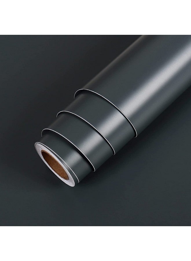 SUNBIRD Selfadhesive Grey Wallpaper Solid Contact Paper Peel And Stick Removable Wallpaper For Bedroom Cabinets Livingroom Paper Modern Bedroom Living Room (Dark Gray) (24 X 78 Inch) - Image 1