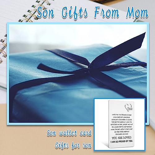 TRCENDE To My Son Gifts Wallet Card from Mom Dad Engraved Inserts Card for Son Back To School Graduation Birthday gift Son Birthday Card College Graduation Christmas Deployment gift xson2 - Image 2