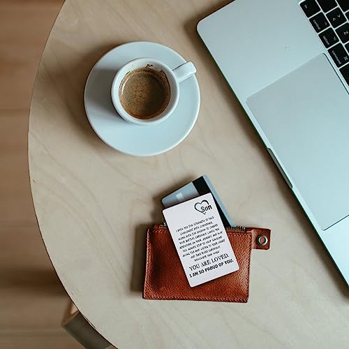 TRCENDE To My Son Gifts Wallet Card from Mom Dad Engraved Inserts Card for Son Back To School Graduation Birthday gift Son Birthday Card College Graduation Christmas Deployment gift xson2 - Image 4