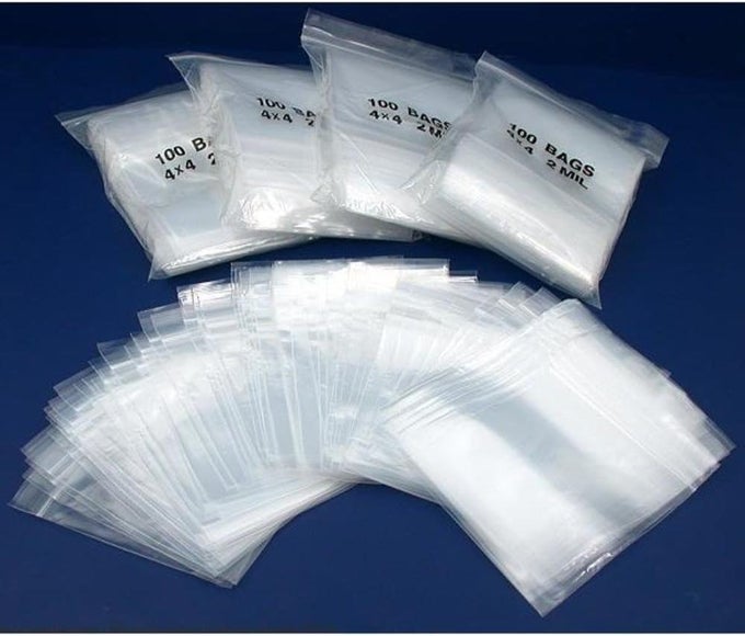 500 ZIPPER POLY BAG RESEALABLE PLASTIC BAGGIES 4 X 4