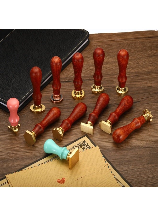 PATIKIL Heart Blank Wax Seal Stamp, Removable Brass Head Without Carving Wooden Handle Retro for Envelope Invitation Wine Packing Gift Wrapping
