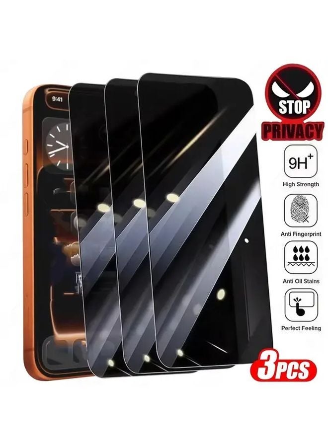 3 Pack Privacy Screen Protector For IPhone 16 Plus Tempered Glass Anti Spy - Image 1