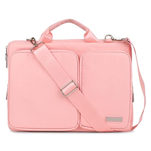 Probus Unisex Adult Canvas Dual Pocket Laptop Sleeve Messenger Bag Organizer Compatible with 13.3Inch Laptop- Pink - Image 1