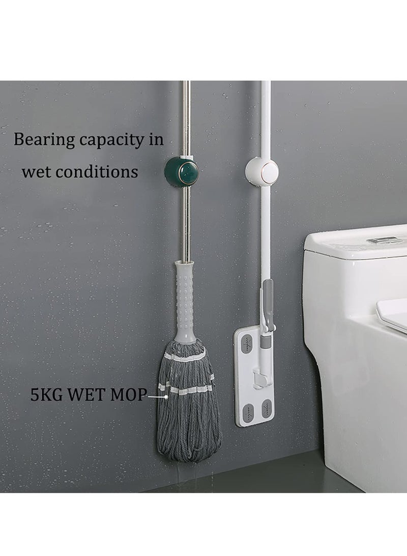 SYOSI Broom Mop Holder, No-Drilling Wall Mount Broom Gripper Organizer, Mop Broom Hanger, Lightsaber Holder Storage (White, 1 pcs) - Image 3