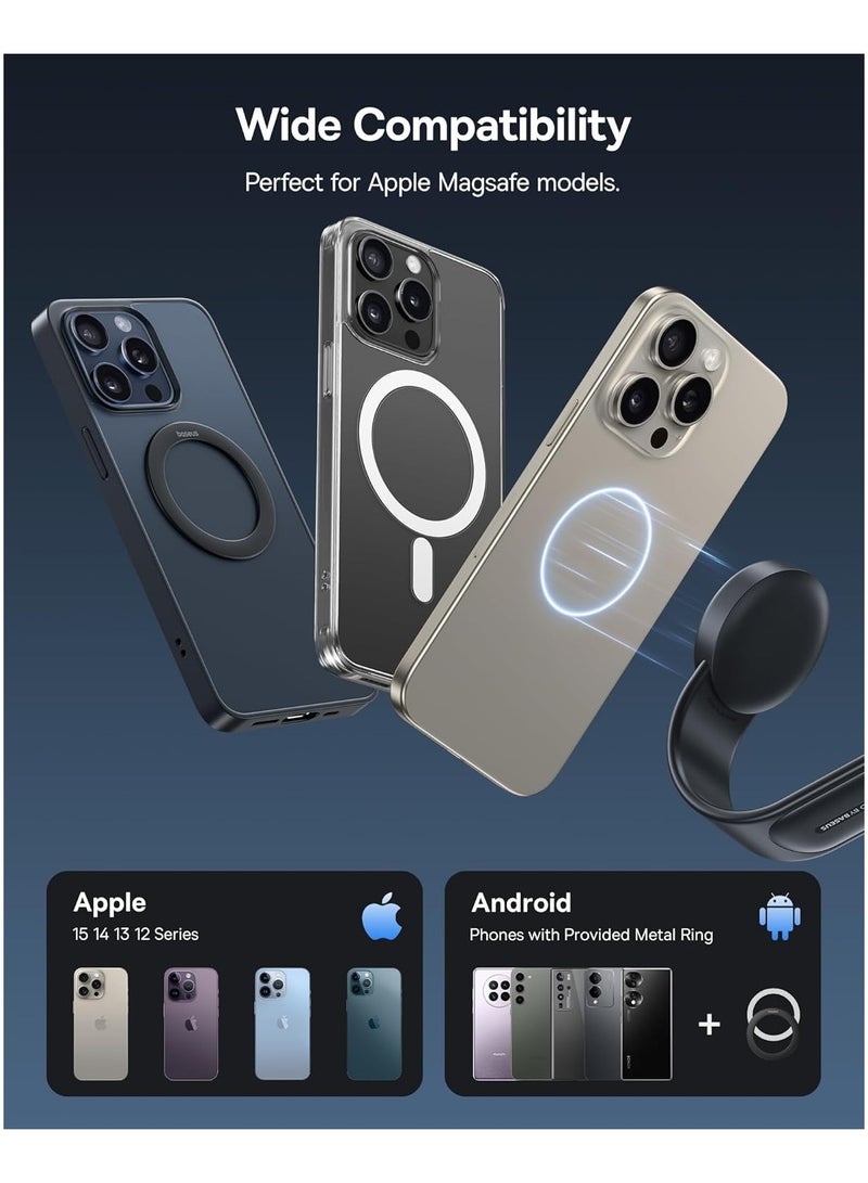 Fankalo حامل هاتف مغناطيسي للسيارة، قاعدة داش متوافقة مع iPhone 16 Pro Max، 16 Pro، 16 Plus، مصنوعة من سبائك التيتانيوم القابلة للانحناء لجميع لوحات القيادة، الزجاج الأمامي - Image 4