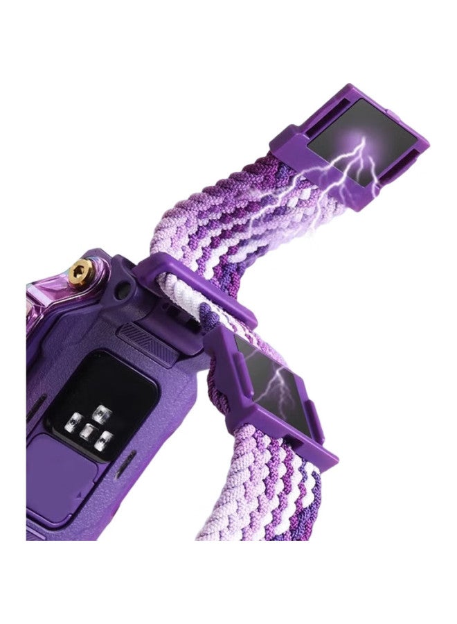 Dipple Compatible Watch Band For Xiaotiancail Phone Watch, Magnetic Clasp, Elastic, Breathable, Suitable For Z6/Z5A/Q1C/Z7/Z9/Y03/Z8/D3/Z8 Universal - Dazzling Purple - Image 3