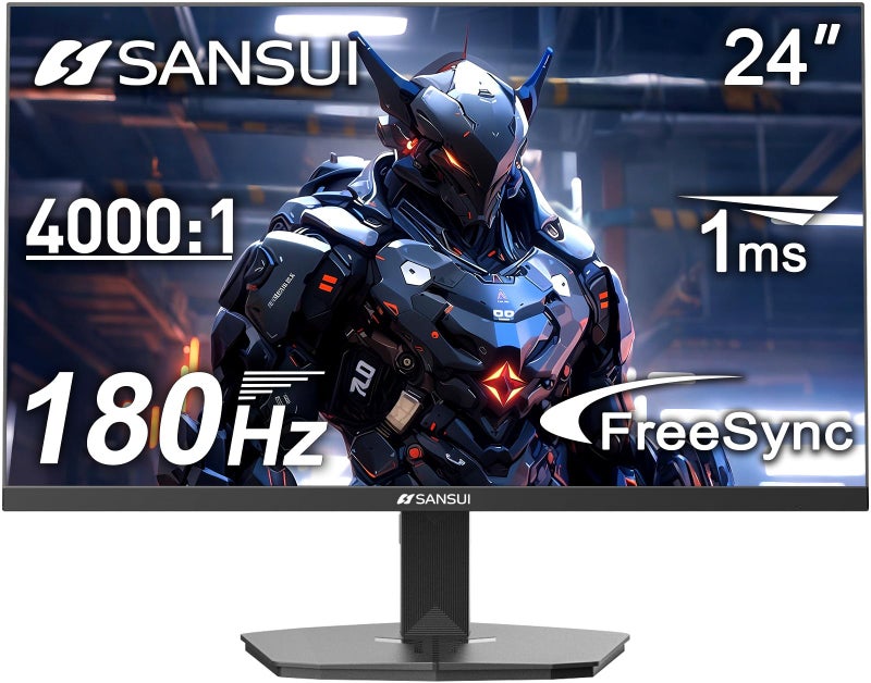 SANSUI 24 Inch Gaming Monitor 180Hz, DP 1.4 & HDMI 2.0 Ports High Refresh Rate Computer Monitor, Racing FPS RTS Modes, 1ms Response Time 110% sRGB (ES-G24F4, HDMI Cable Included) - Image 1