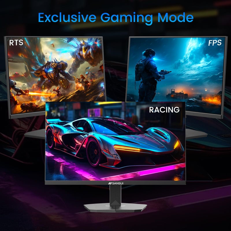 SANSUI 24 Inch Gaming Monitor 180Hz, DP 1.4 & HDMI 2.0 Ports High Refresh Rate Computer Monitor, Racing FPS RTS Modes, 1ms Response Time 110% sRGB (ES-G24F4, HDMI Cable Included) - Image 3