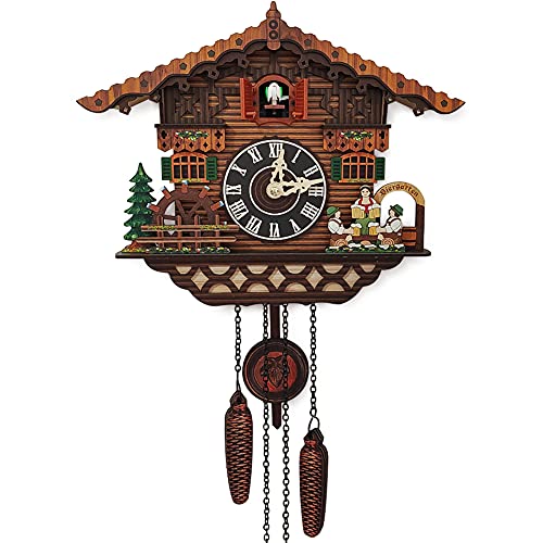 JOONIEHOUSE Traditional Black Forest Cuckoo Clock, Newly Wood Coo Coo Clock Decorative Wall Clock with Pendulum and Chiming Function - Perfect Wall Clocks for Home Livingroom Decor - Image 1