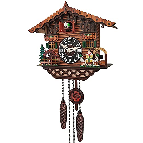 JOONIEHOUSE Traditional Black Forest Cuckoo Clock, Newly Wood Coo Coo Clock Decorative Wall Clock with Pendulum and Chiming Function - Perfect Wall Clocks for Home Livingroom Decor - Image 2