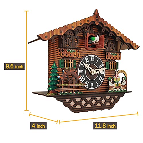 JOONIEHOUSE Traditional Black Forest Cuckoo Clock, Newly Wood Coo Coo Clock Decorative Wall Clock with Pendulum and Chiming Function - Perfect Wall Clocks for Home Livingroom Decor - Image 3