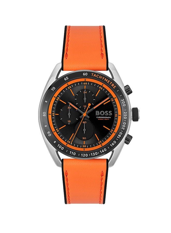 HUGO BOSS Men Chronograph Round Shape Silicone Wrist Watch 44 mm  - Image 1