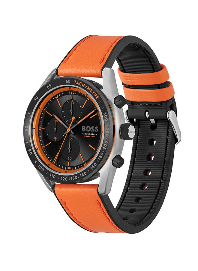 HUGO BOSS Men Chronograph Round Shape Silicone Wrist Watch 44 mm  - Image 2