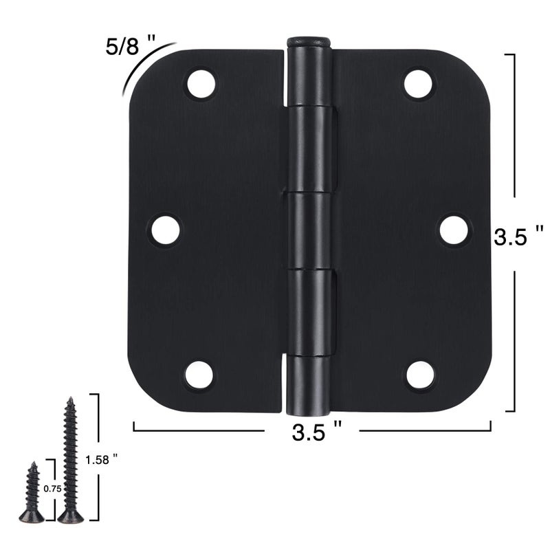 TDCHINGES Rounded Door Hinges 3-1/2"" X 3.5 Inch  5/8 Radius  Matte Black 3  Inch 18 Pack No Squeak Hinges For Doors Office Bed Room Outdoor Window Constructition Hardware Pet House Shelter Rv Garage Shed - Image 4