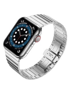 Stainless Steel Band for Apple Watch Series 1,2,3,4,5,6 & SE - Size 44mm/45mm/42mm/49mm Silver