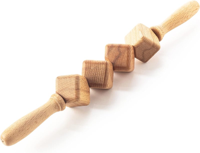 Tuuli Accessories Dice Wooden Massage Roller for Waist and Thigh MultiFunctional Body Roller for Cellulite and Muscle Tension Natural Massager for Women and Men - Image 1