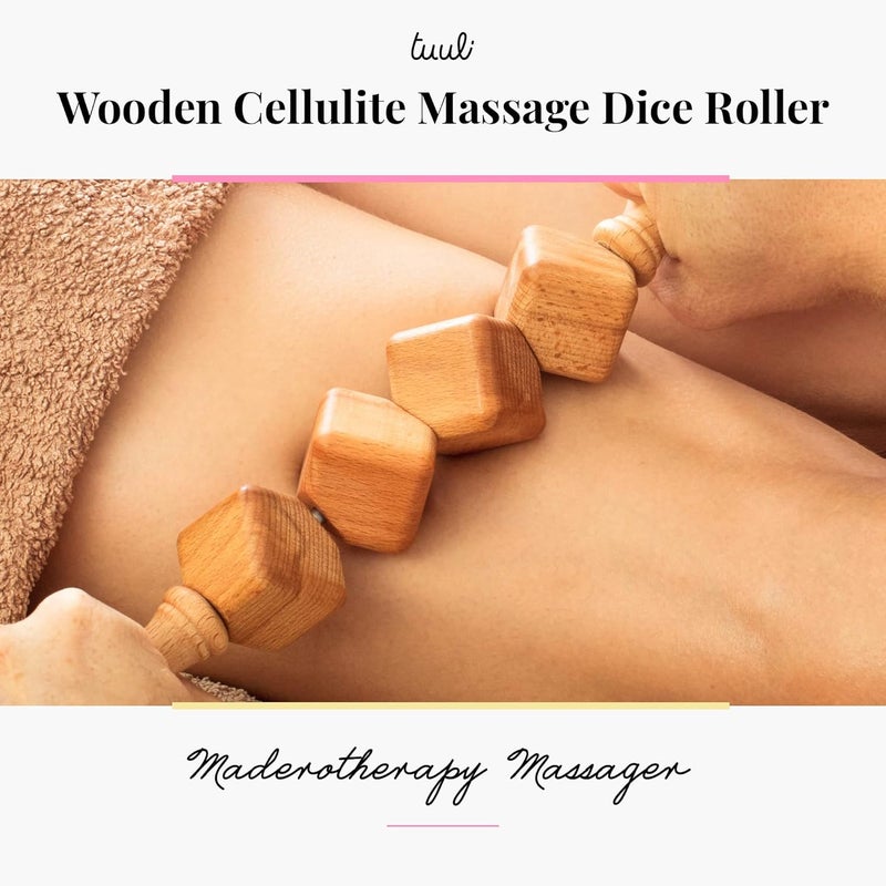 Tuuli Accessories Dice Wooden Massage Roller for Waist and Thigh MultiFunctional Body Roller for Cellulite and Muscle Tension Natural Massager for Women and Men - Image 3