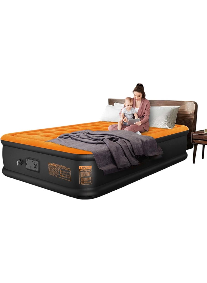 FLYROAD Inflatable bed, 450 kg load-bearing air mattress, 40 cm height increase, foldable air mattress, built-in pump, suitable for camping, guest bed, travel, 200 * 152 * 40 cm - Image 1