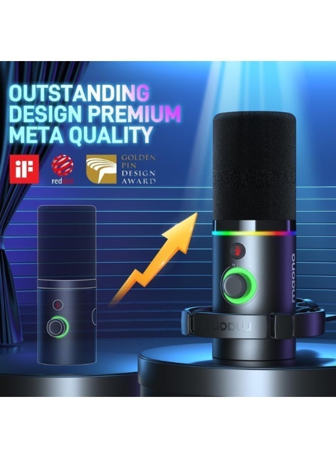 ماونو مجموعة ميكروفون MAONO PD200XS الديناميكي بمنفذي USB/XLR مع ذراع مايك - Image 4