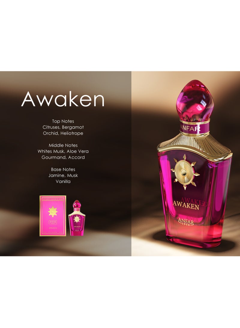 ANFAR 1950 AWAKEN Extrait de Parfum for Women, 100ml, Citruses, Bergamot, Orchid, Heliotrope, White Musk, Aloe. - Image 3