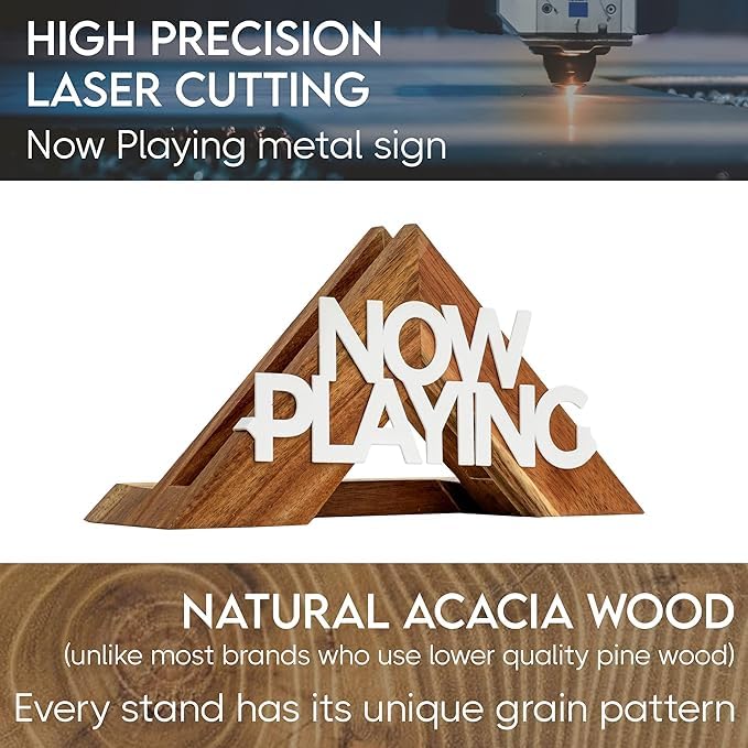Tapeera Tabletop Now Playing Vinyl Record Stand - Wooden Vinyl Record Holder - LP Shelf - No-Tool Assembly - Image 5
