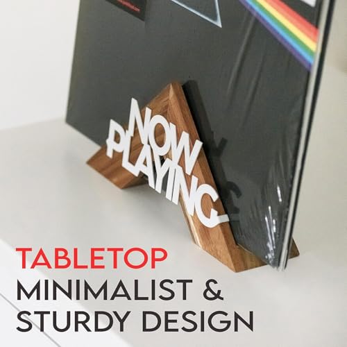 Tapeera Tabletop Now Playing Vinyl Record Stand - Wooden Vinyl Record Holder - LP Shelf - No-Tool Assembly - Image 4