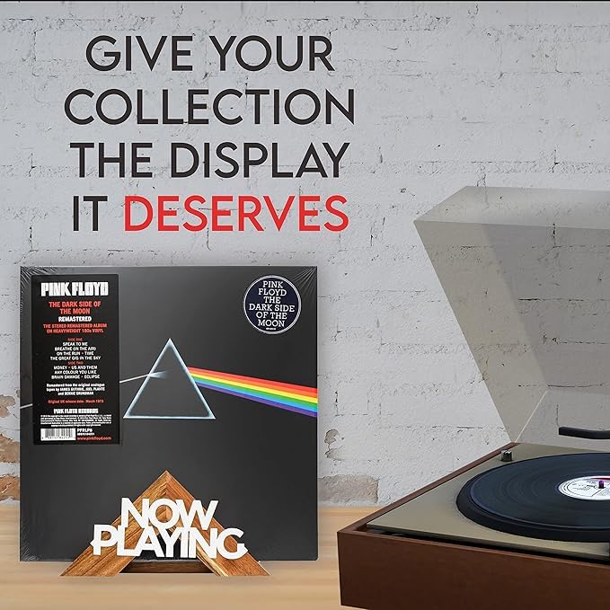 Tapeera Tabletop Now Playing Vinyl Record Stand - Wooden Vinyl Record Holder - LP Shelf - No-Tool Assembly - Image 3