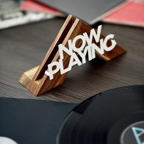 Tapeera Tabletop Now Playing Vinyl Record Stand - Wooden Vinyl Record Holder - LP Shelf - No-Tool Assembly - Image 2