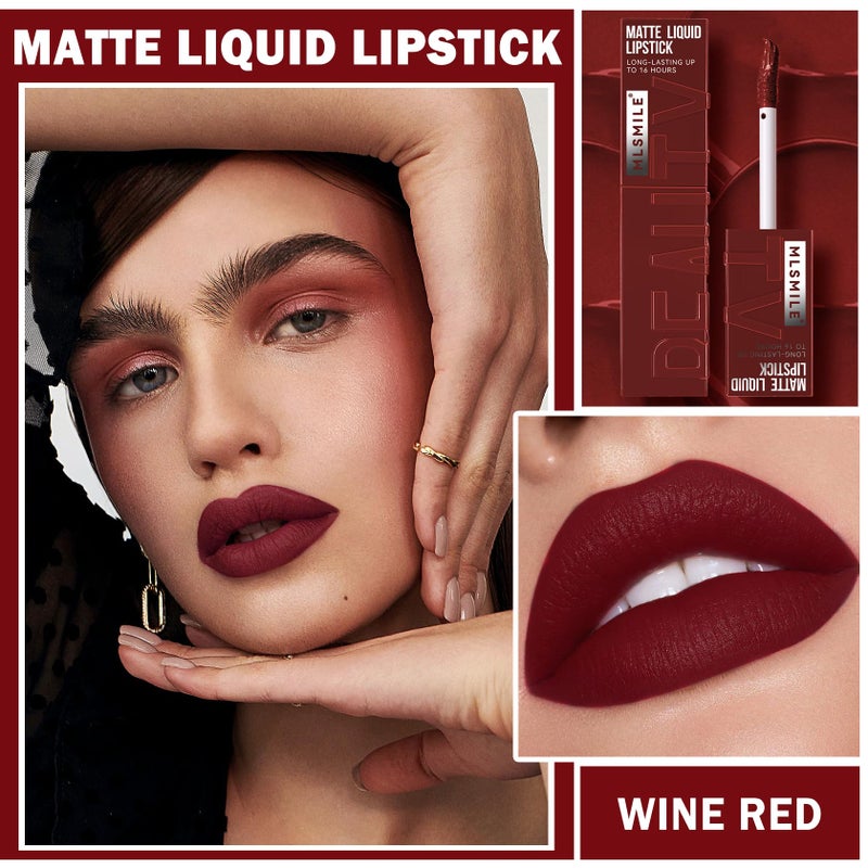 QIUFSSE Matte Liquid Lipstick for Women Super Stay Smudgeproof Lip Gloss Highly Pigmented Color Lip Stain Tint,Professional Daily Lip Makeup-06 Royal - Image 2