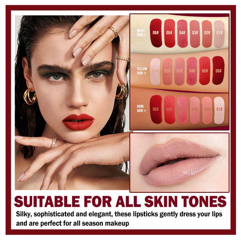 QIUFSSE Matte Liquid Lipstick for Women Super Stay Smudgeproof Lip Gloss Highly Pigmented Color Lip Stain Tint,Professional Daily Lip Makeup-06 Royal - Image 5