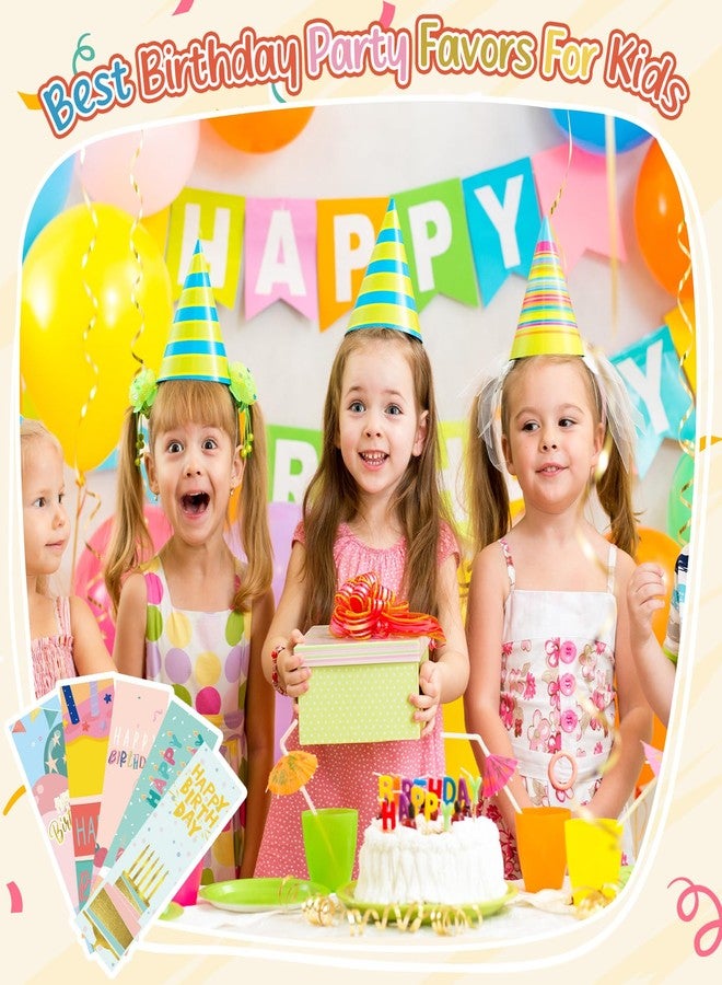 Skyygemm 100 Pcs Happy Birthday Bookmarks Bulk Happy Birthday Classroom Gifts for Kids Students Teacher Reward Back to School Birthday Party Favors Classroom Stationery Supplies(Sweet) - Image 5