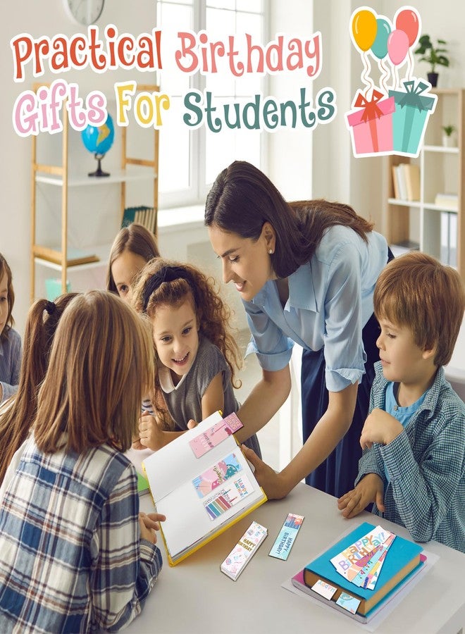 Skyygemm 100 Pcs Happy Birthday Bookmarks Bulk Happy Birthday Classroom Gifts for Kids Students Teacher Reward Back to School Birthday Party Favors Classroom Stationery Supplies(Sweet) - Image 4
